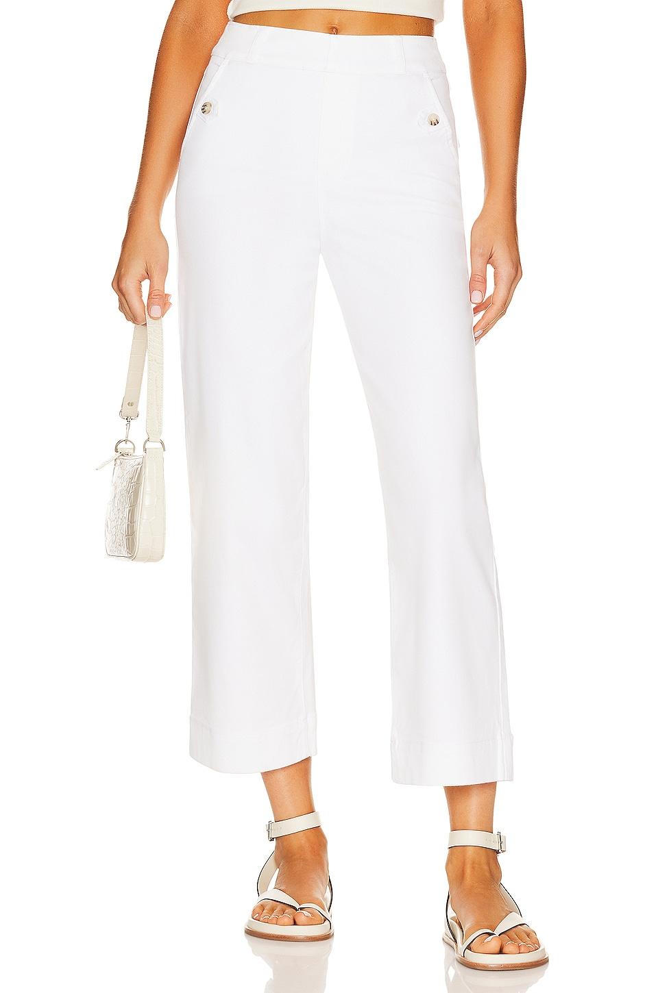 stretch twill cropped wide leg pant
