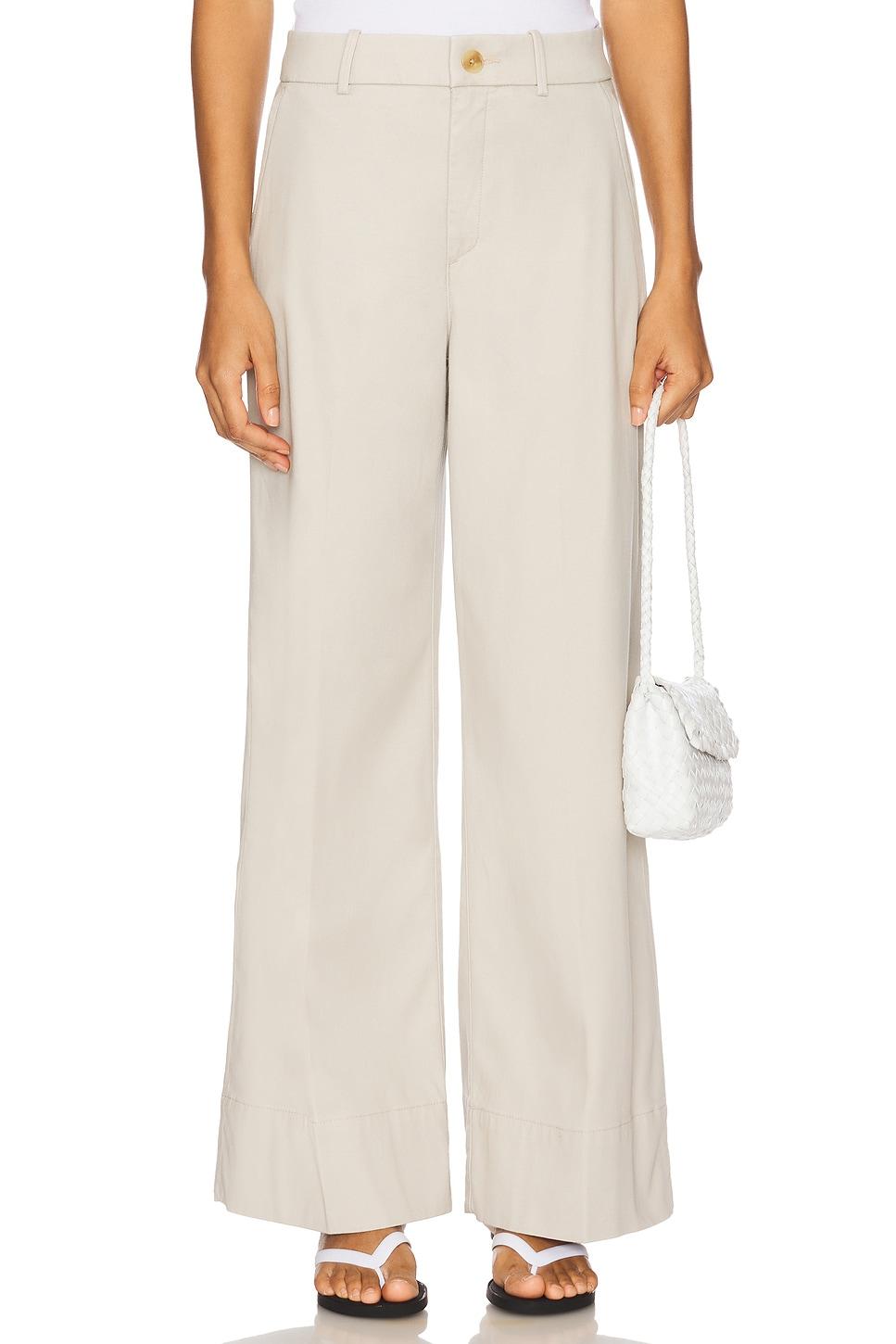 stretch twill wide leg pant