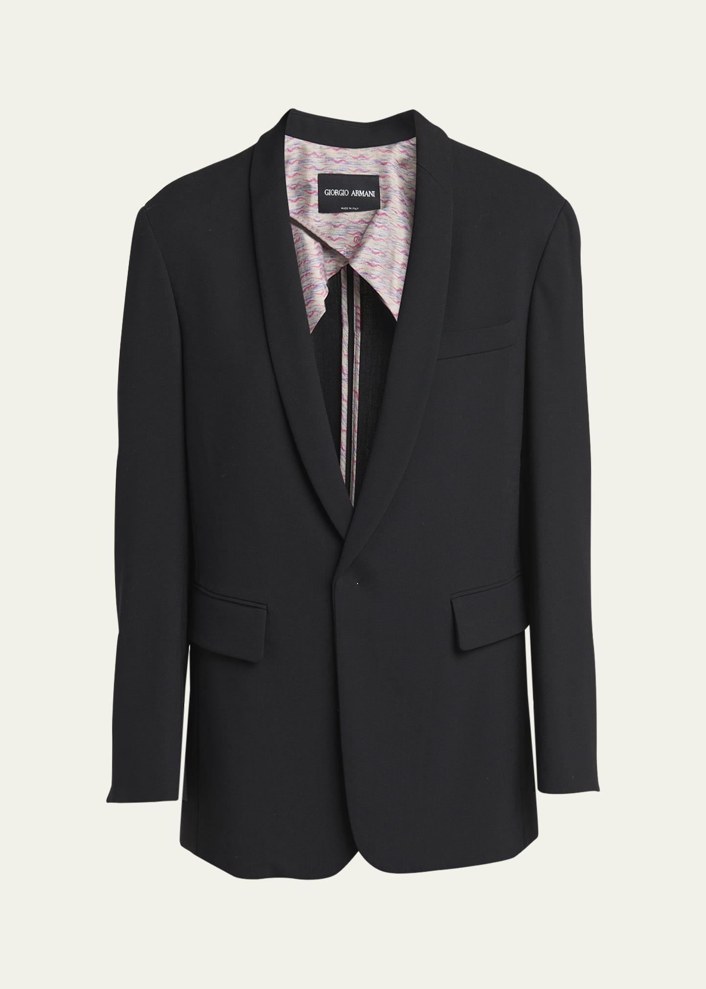 stretch wool relaxed blazer
