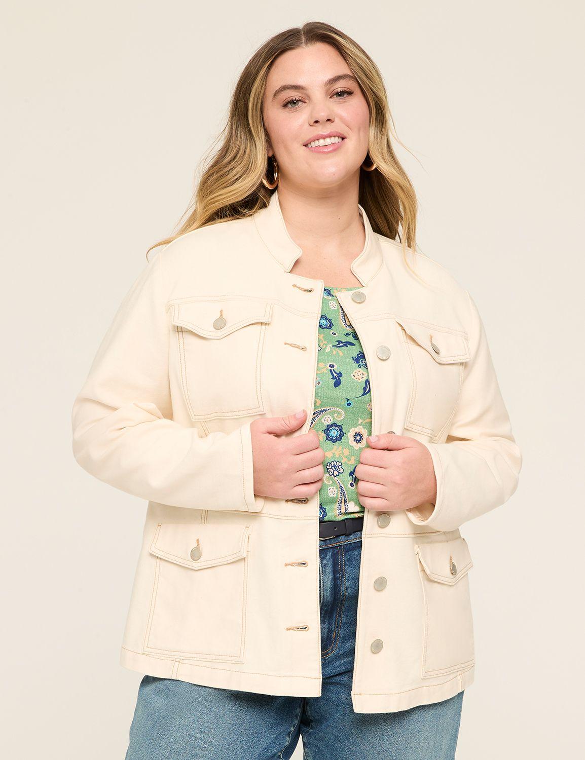 stretchy dobby utility jacket