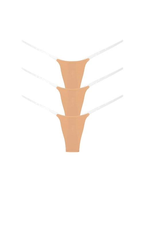 stringys 3-pack nude invisible underwear in nude.