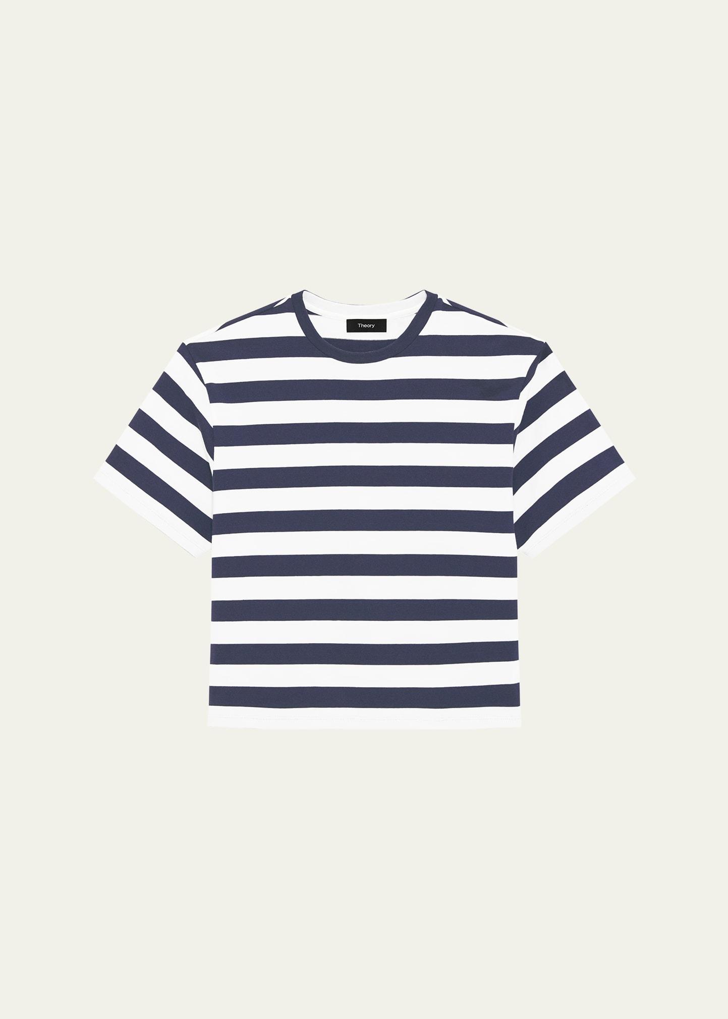 stripe boxy crewneck tee