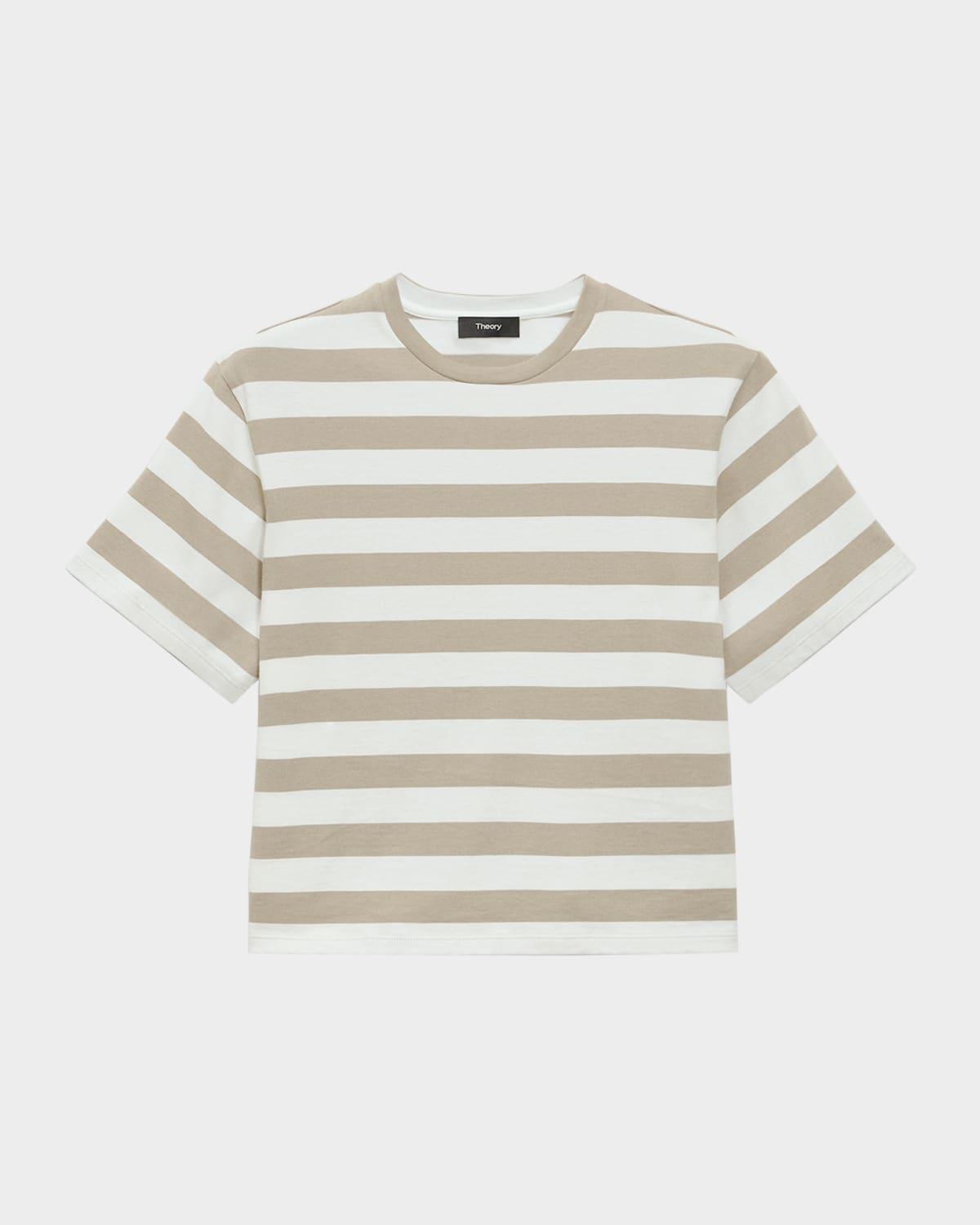 stripe boxy crewneck tee