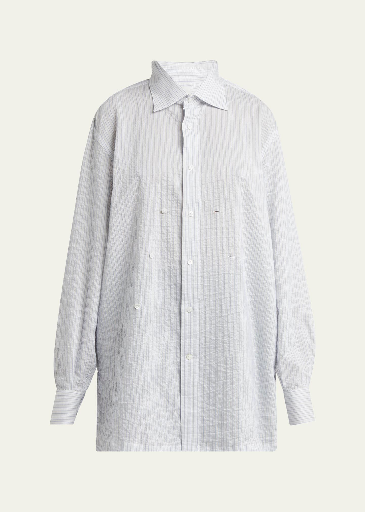 stripe button down blouse