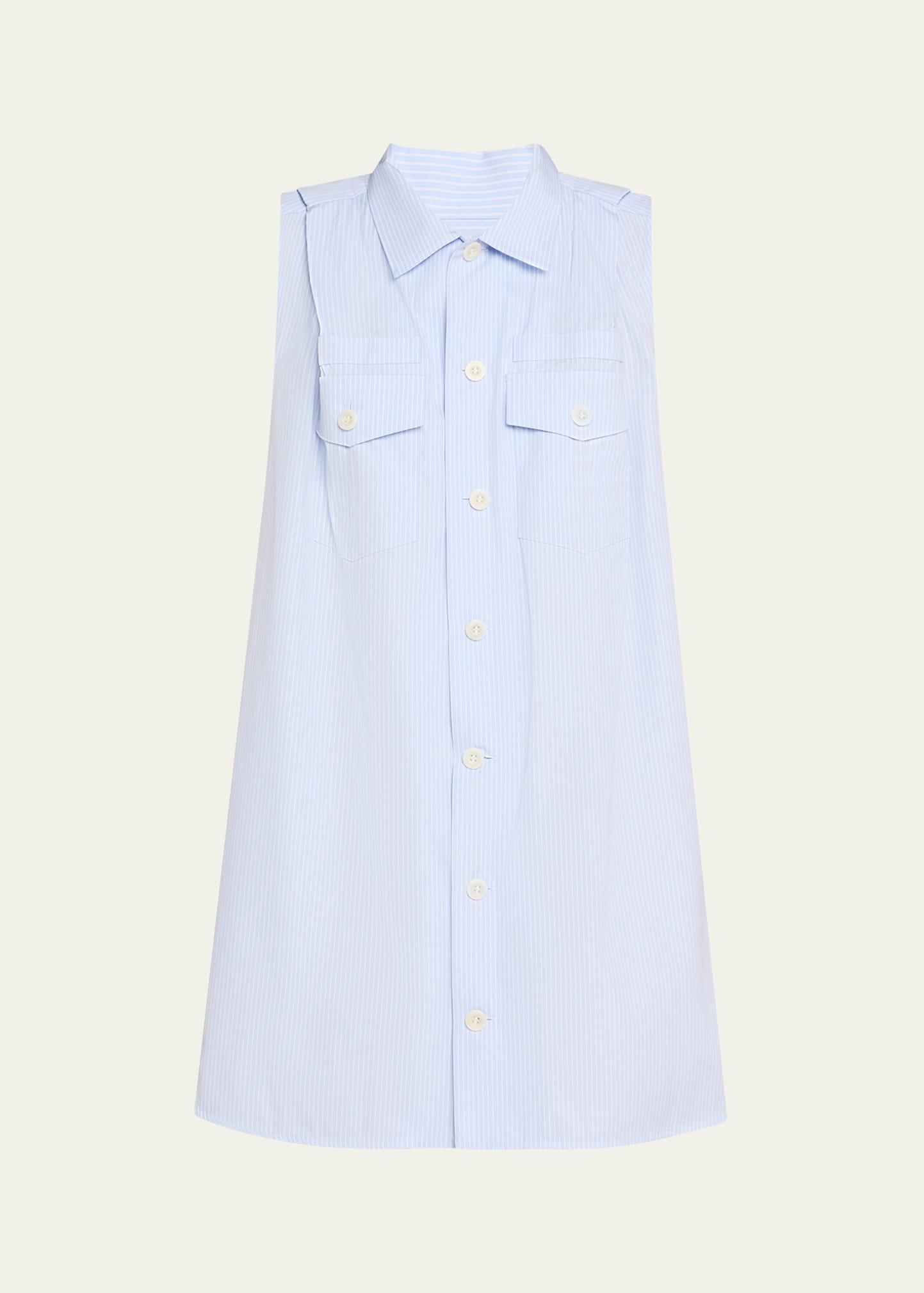 stripe button down flowy mini dress