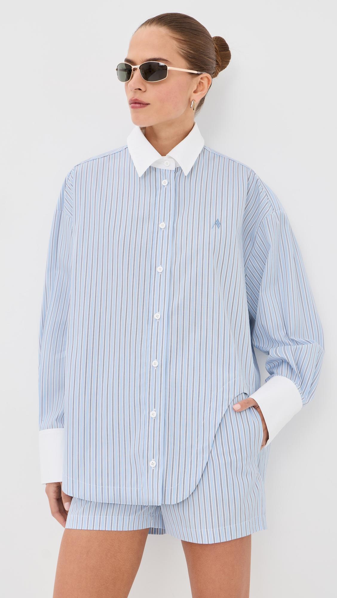 stripe button down shirt