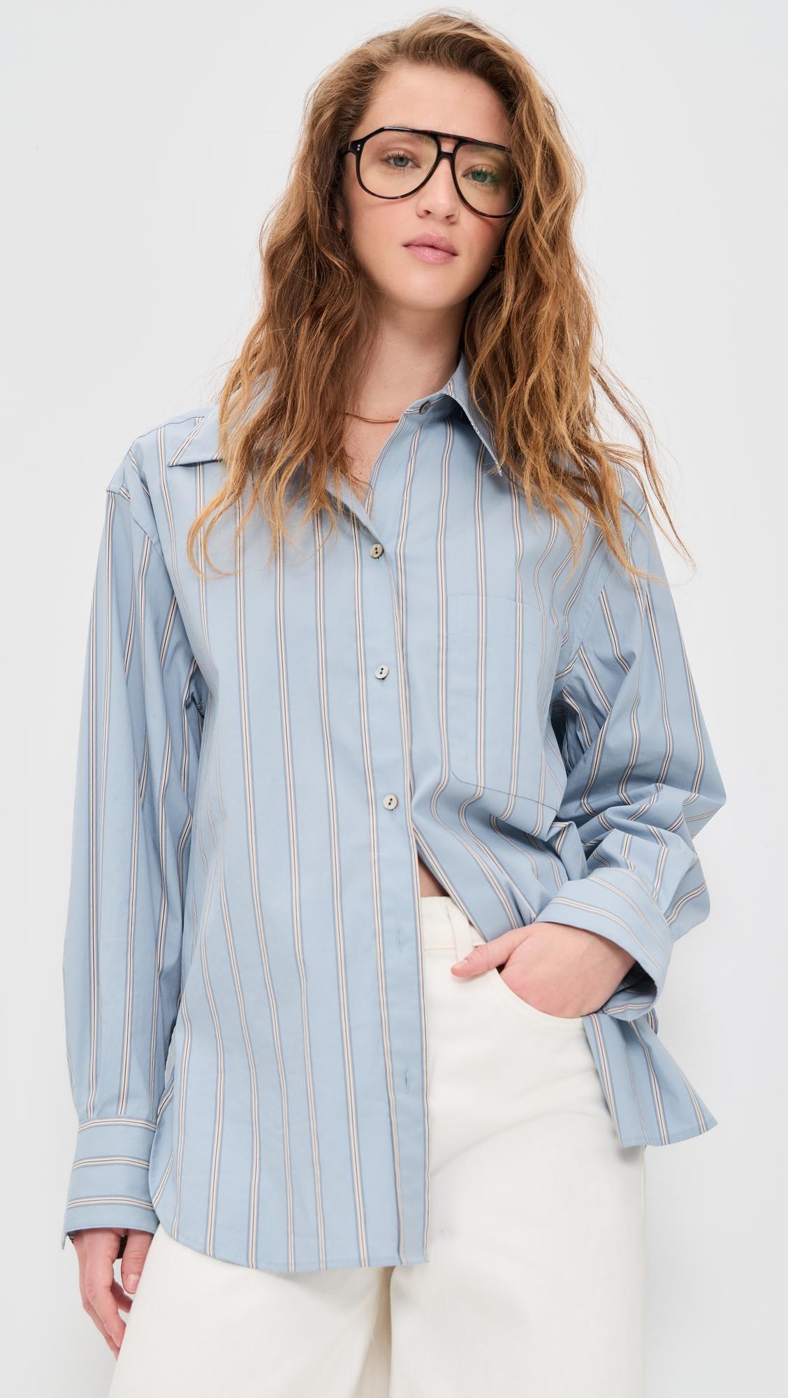 stripe button down shirt