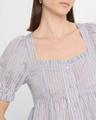 stripe button-front blouse