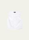 stripe button-front sleeveless shell