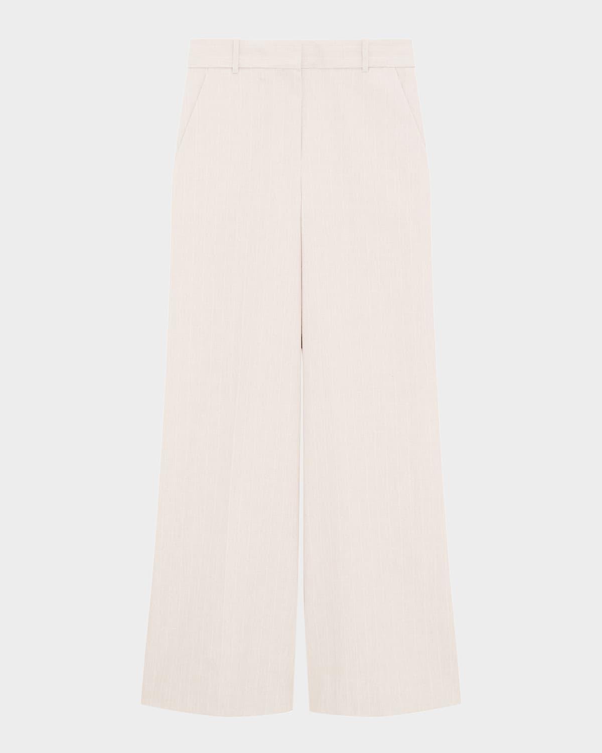 stripe canvas high-rise trousers