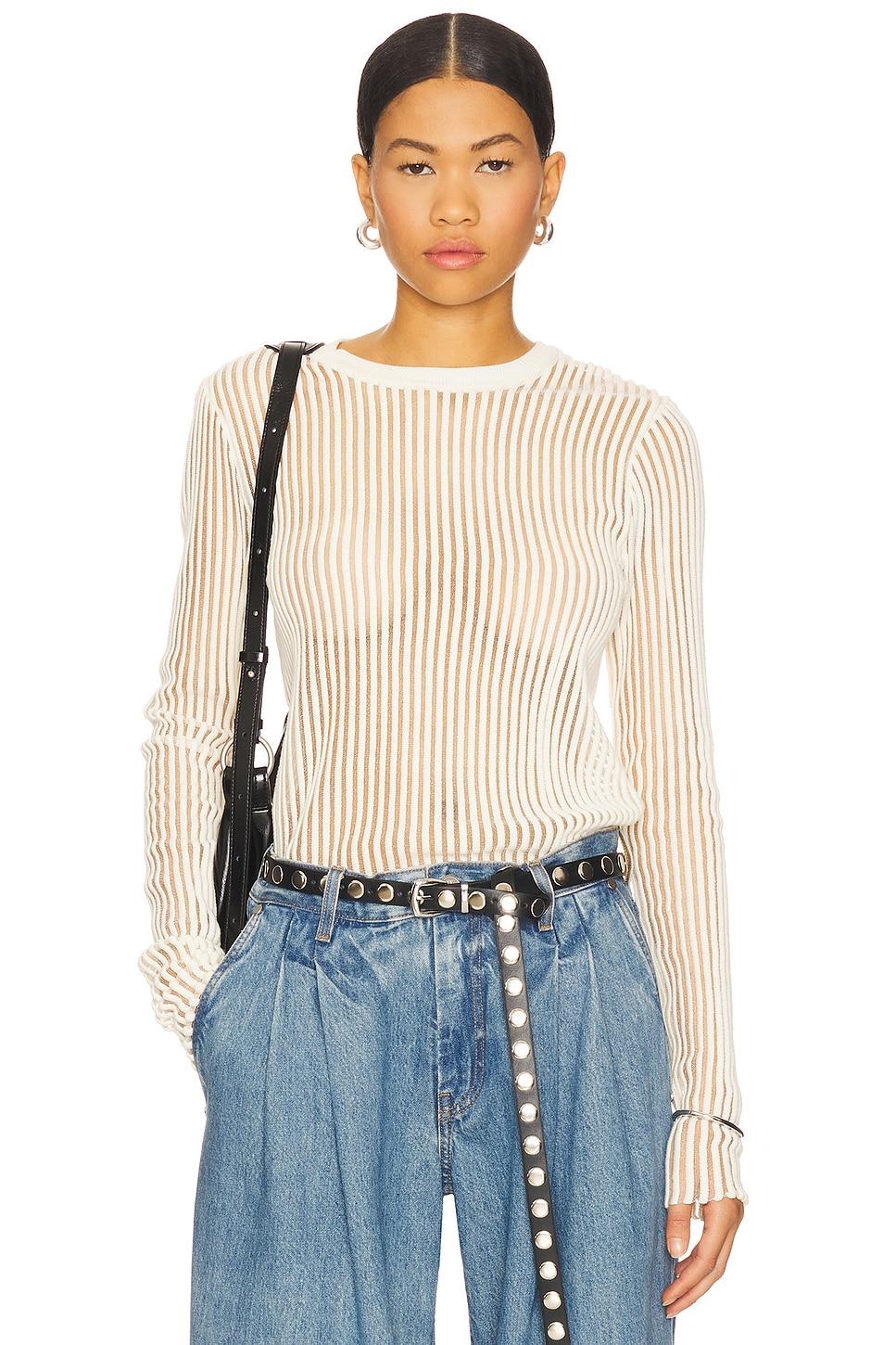 stripe crew top