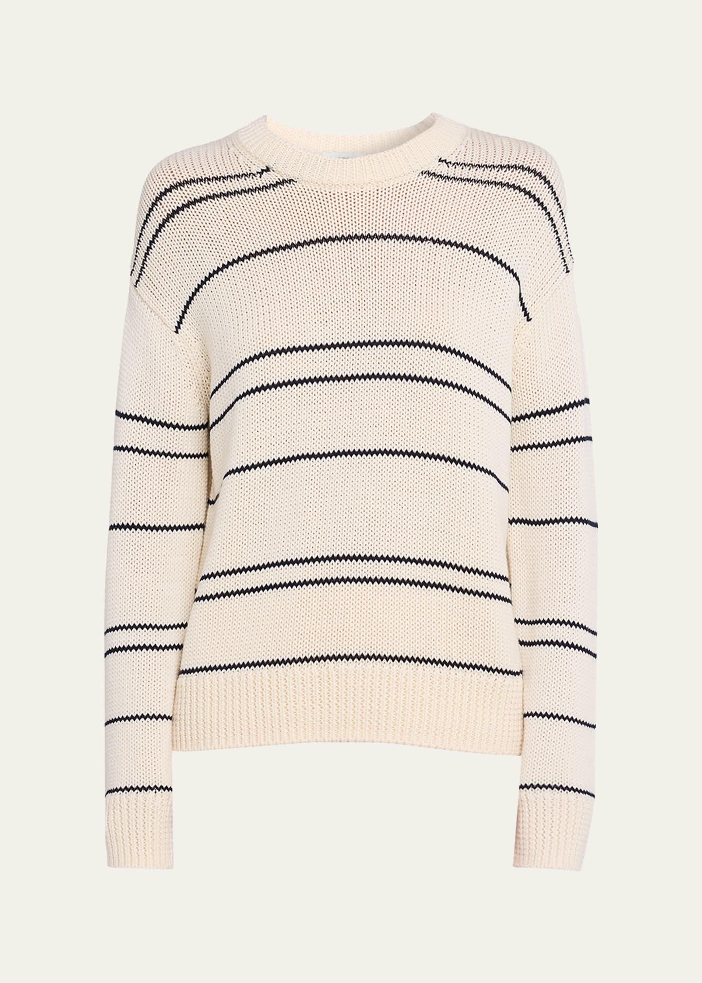 stripe crewneck sweater
