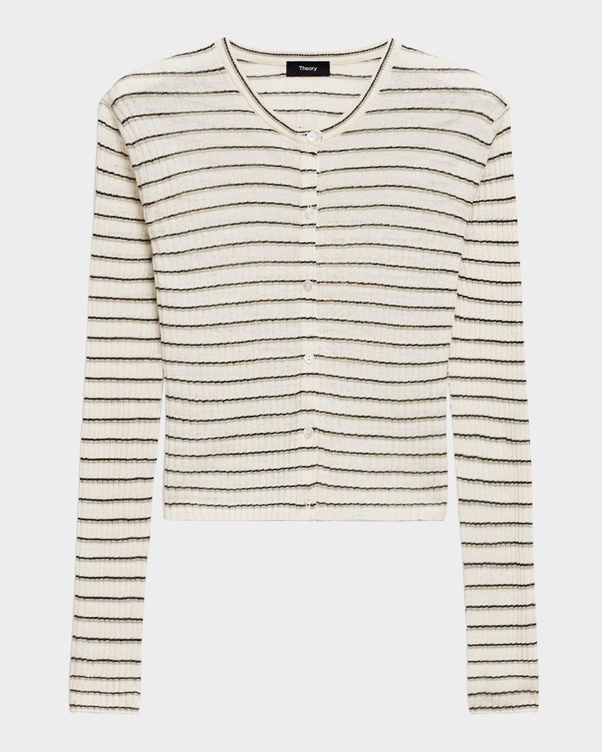 stripe cropped cardigan