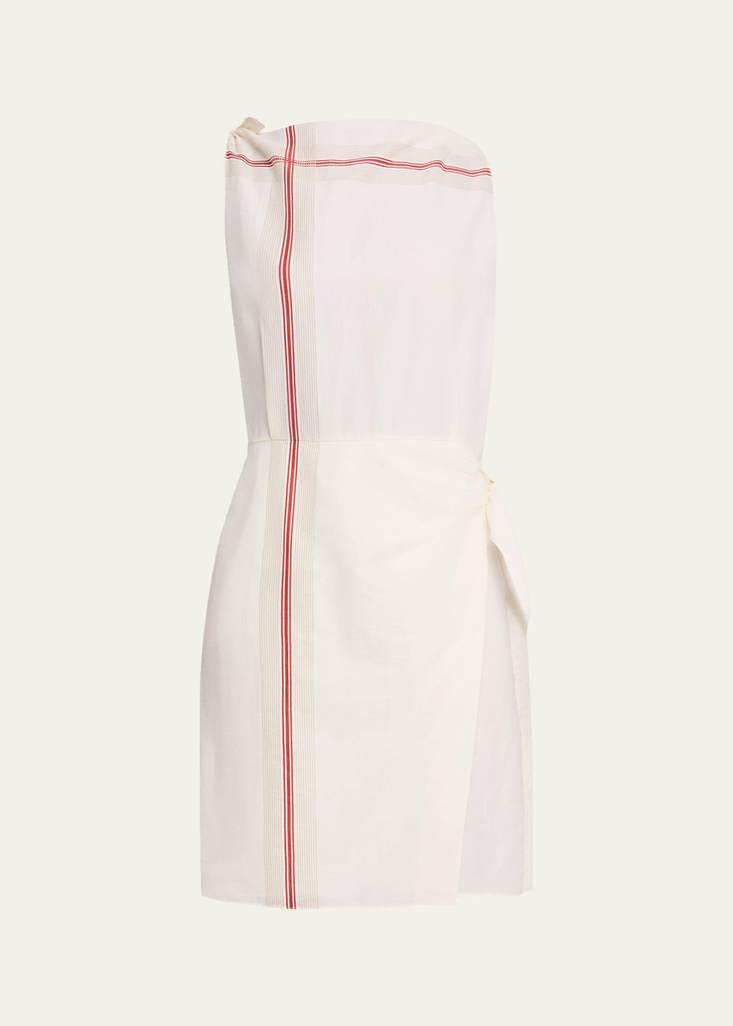 stripe handkerchief wrap dress