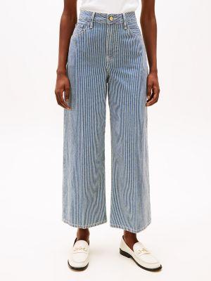 stripe high-rise wide-leg jean