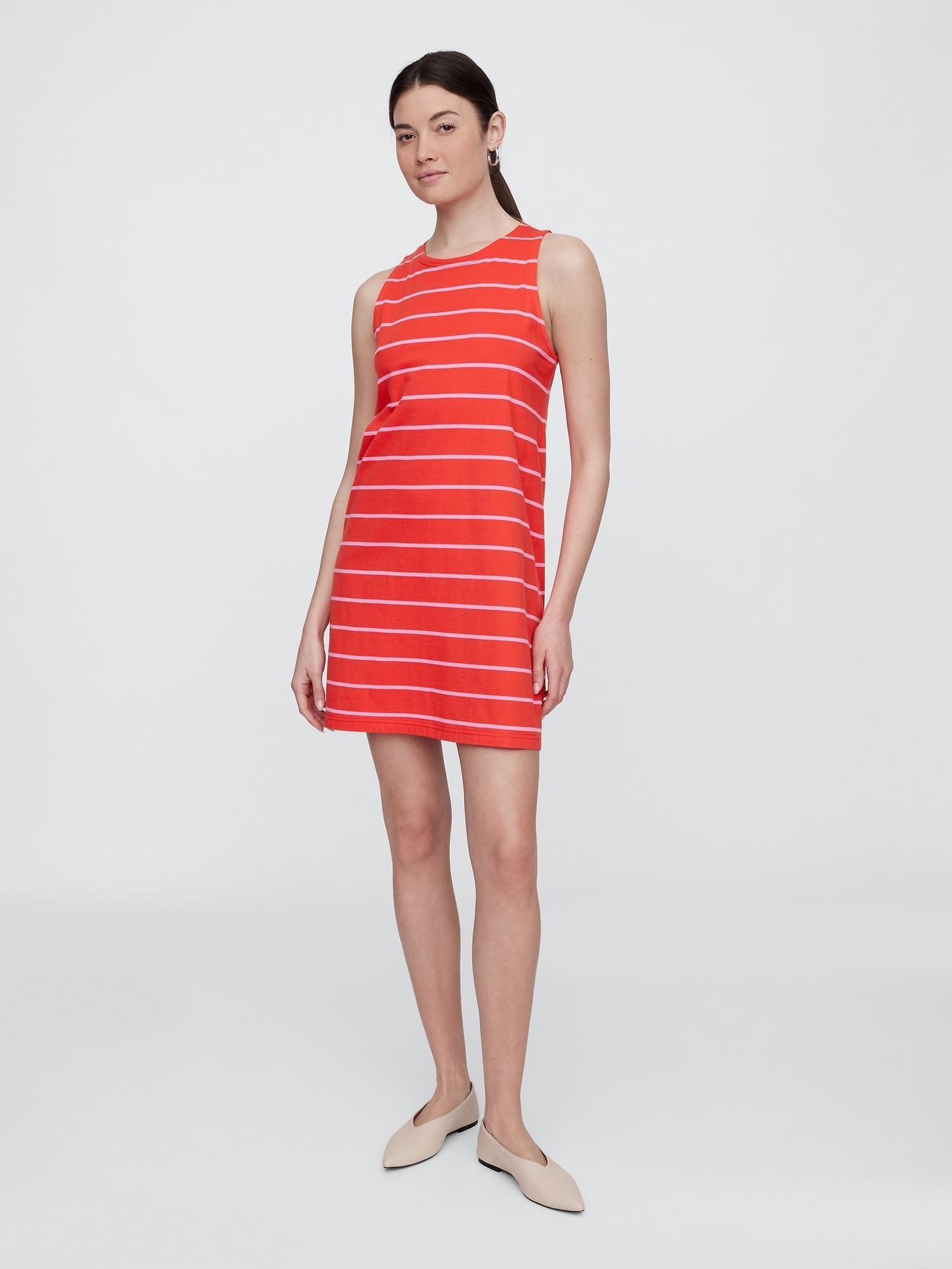 stripe jersey mini dress