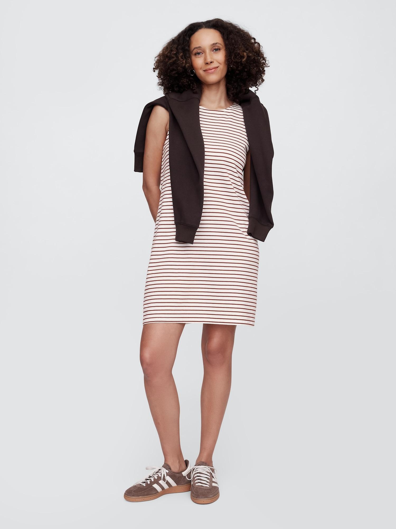 stripe jersey mini dress