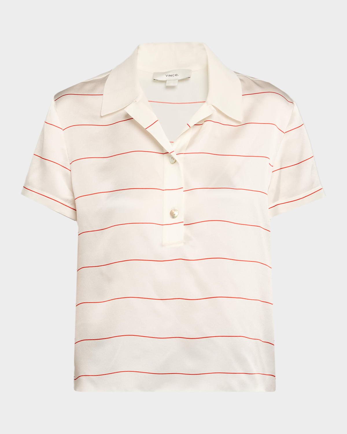 stripe knit collar polo shirt