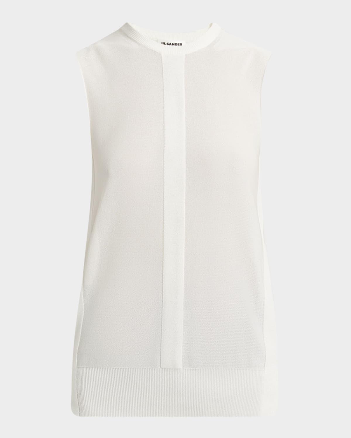 stripe knit crewneck vest