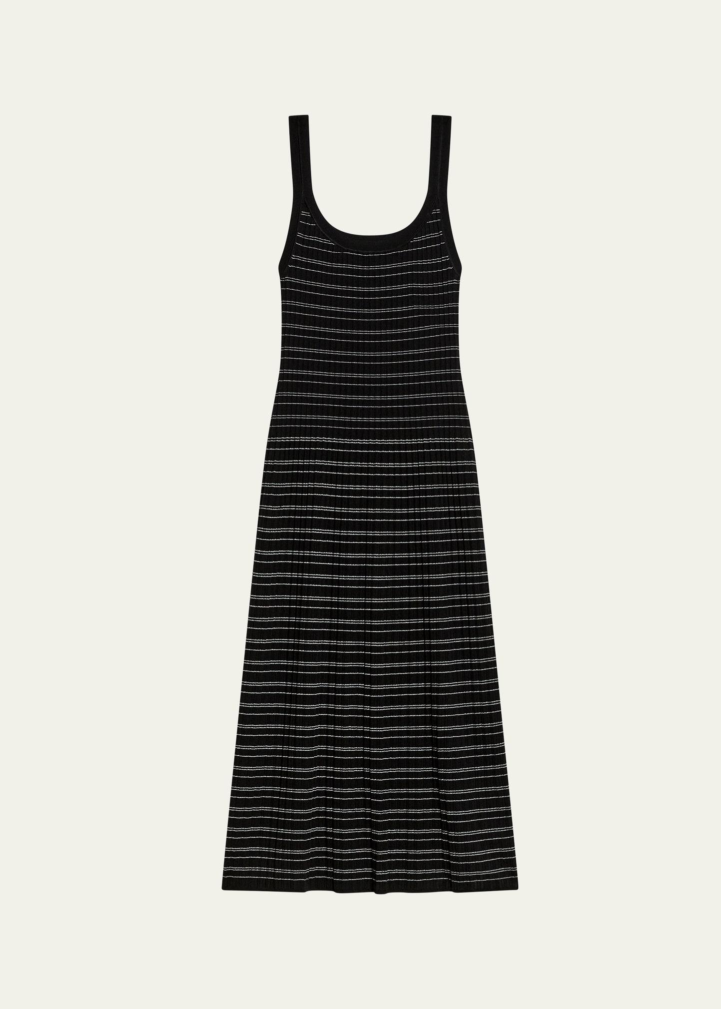 stripe knit midi dress