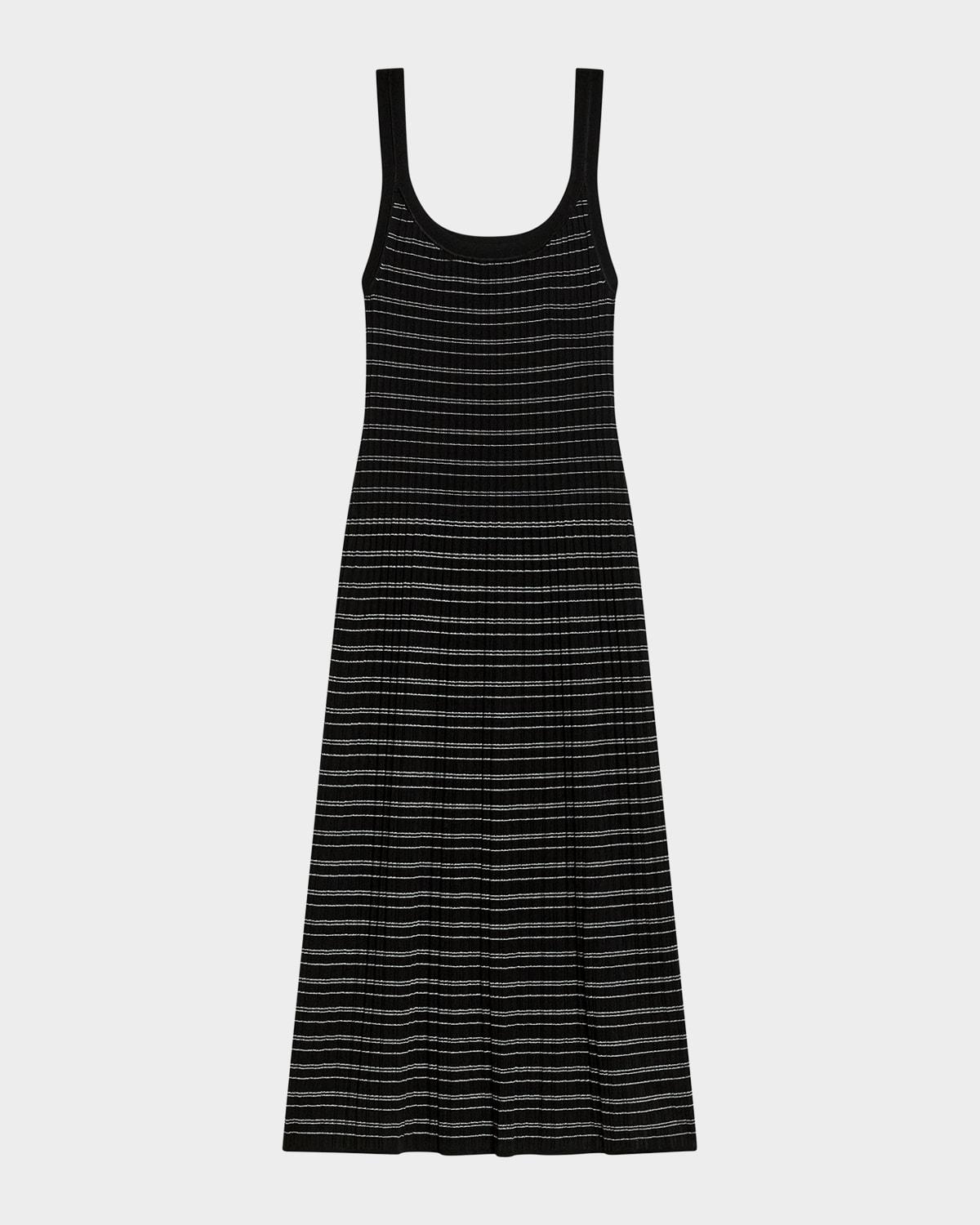 stripe knit midi dress