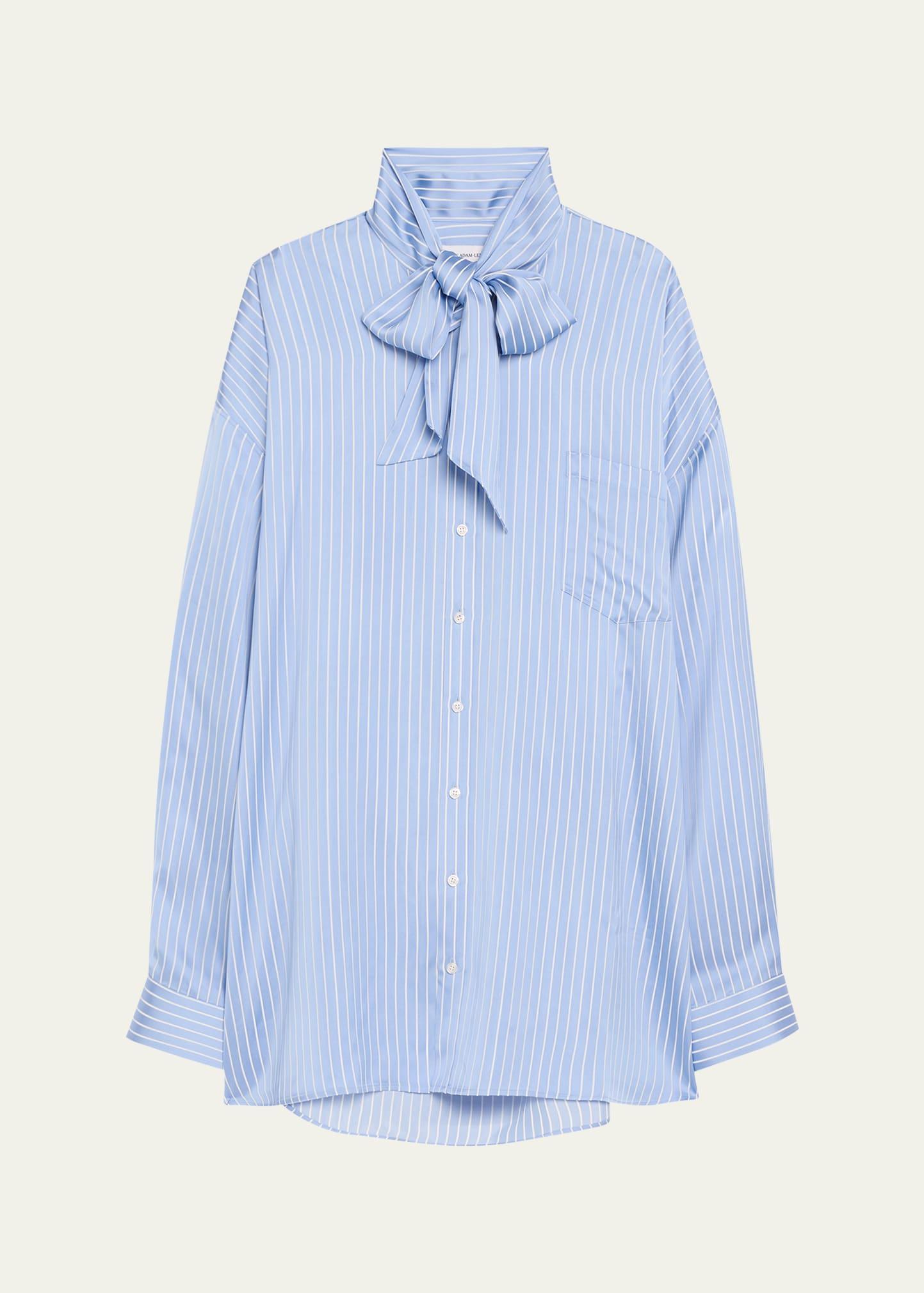 stripe lavalliere fitted back xxl shirt