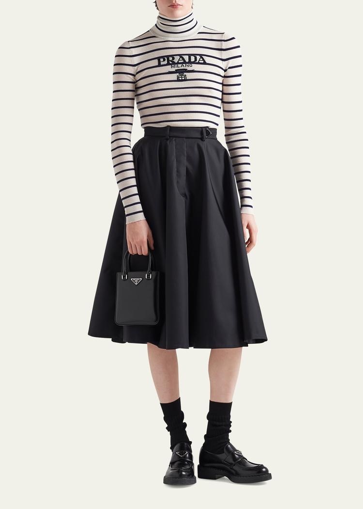 stripe logo-intarsia turtleneck sweater