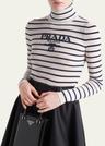 stripe logo-intarsia turtleneck sweater