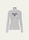 stripe logo-intarsia turtleneck sweater