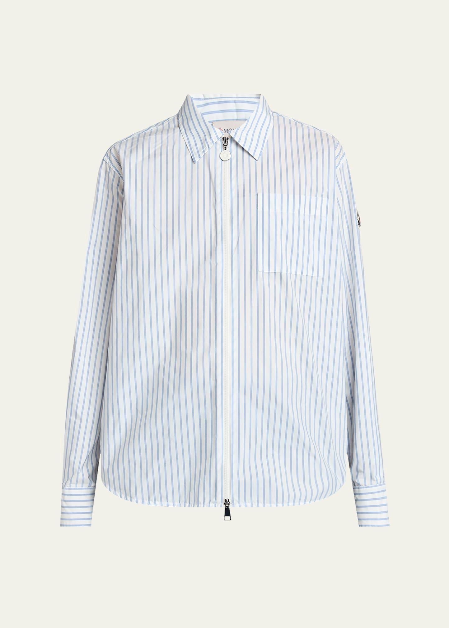stripe long-sleeve zip shirt
