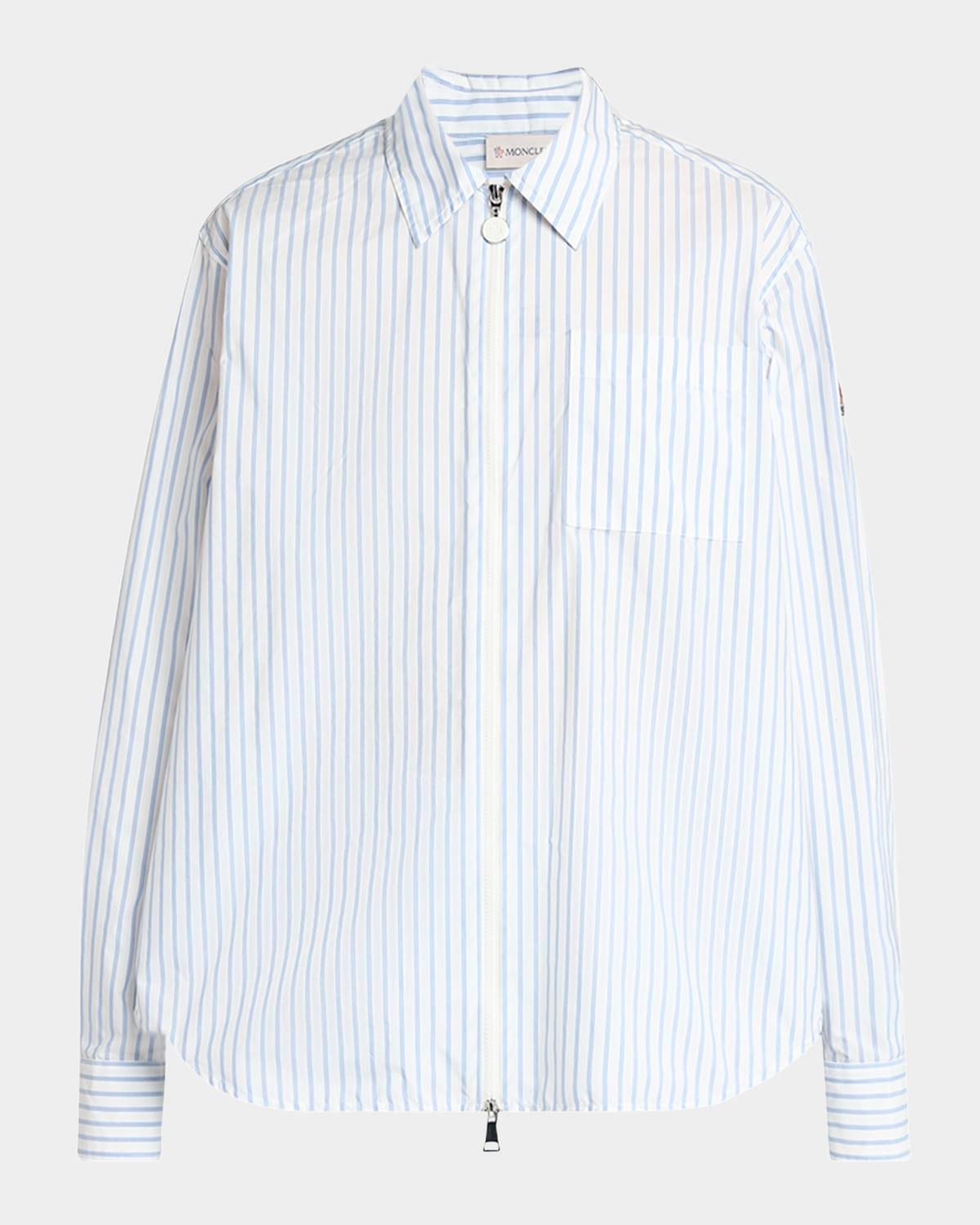 stripe long-sleeve zip shirt