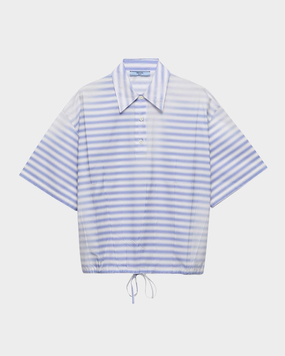 stripe old poplin polo shirt