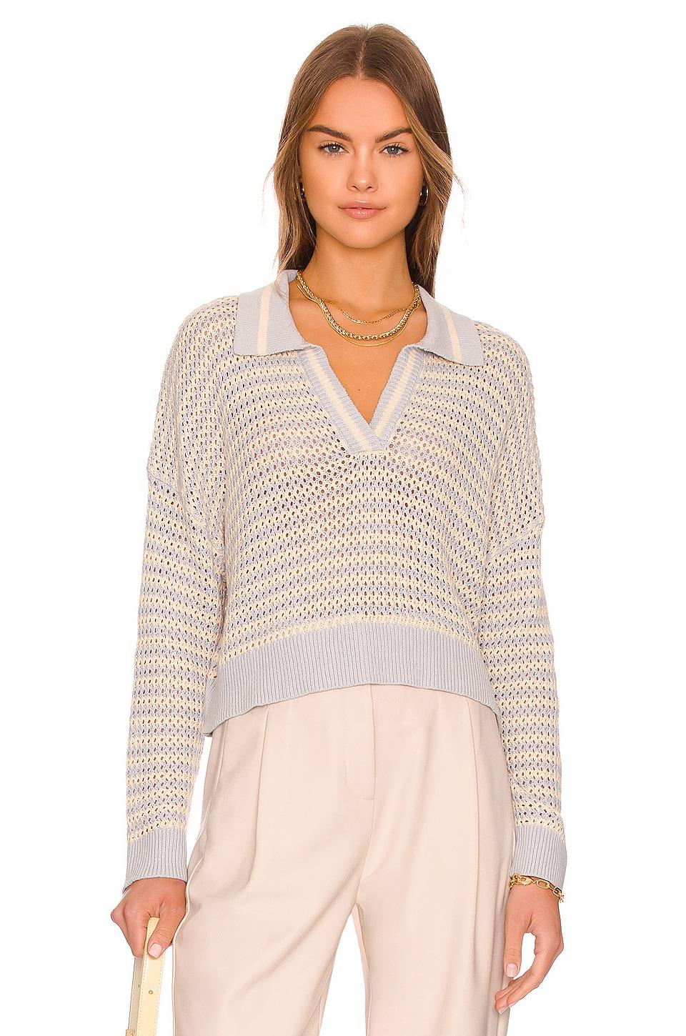 stripe polo pullover sweater