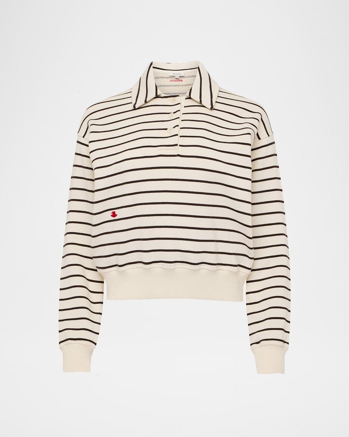stripe polo sweatshirt