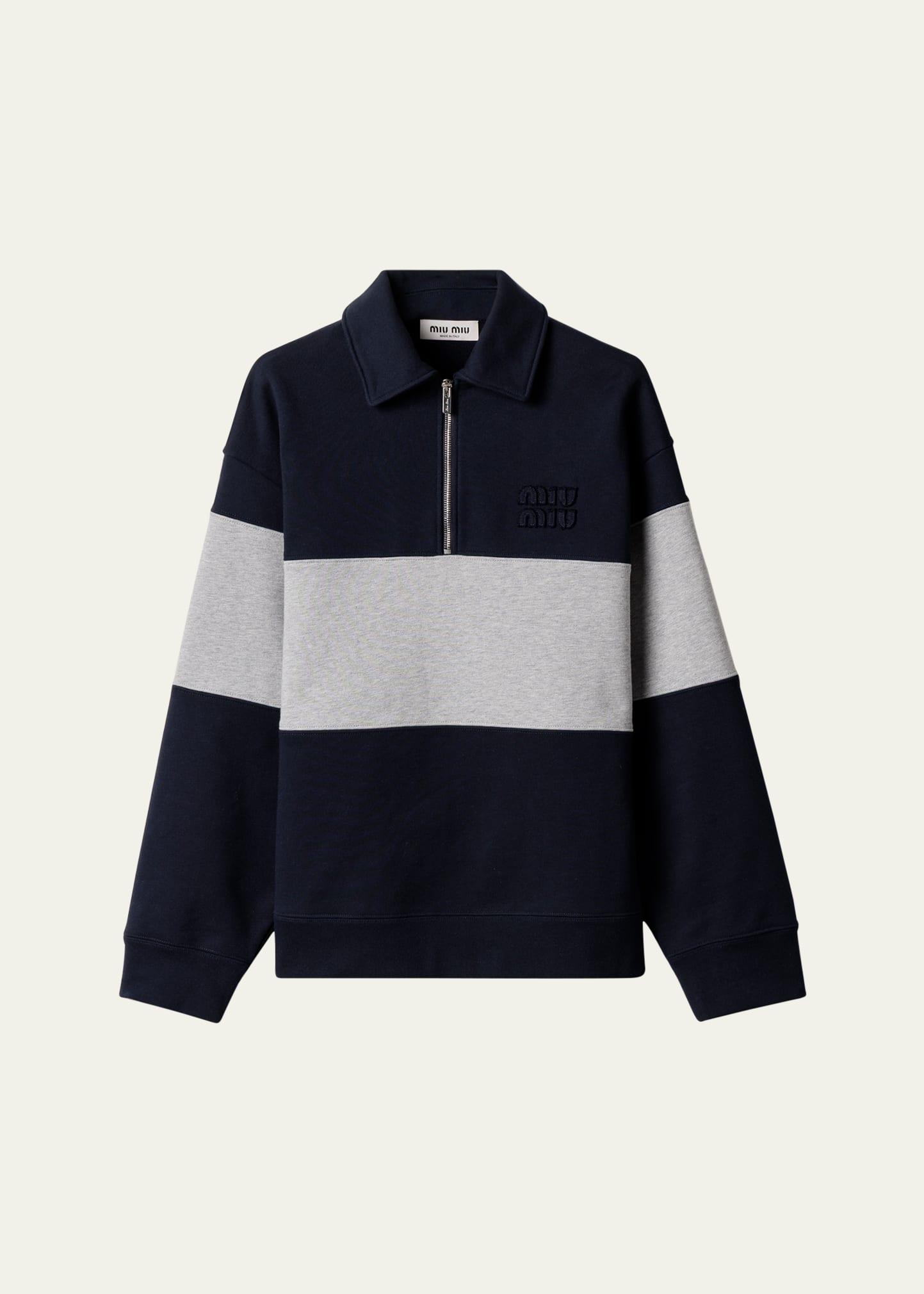 stripe quarter-zip felpa polo shirt