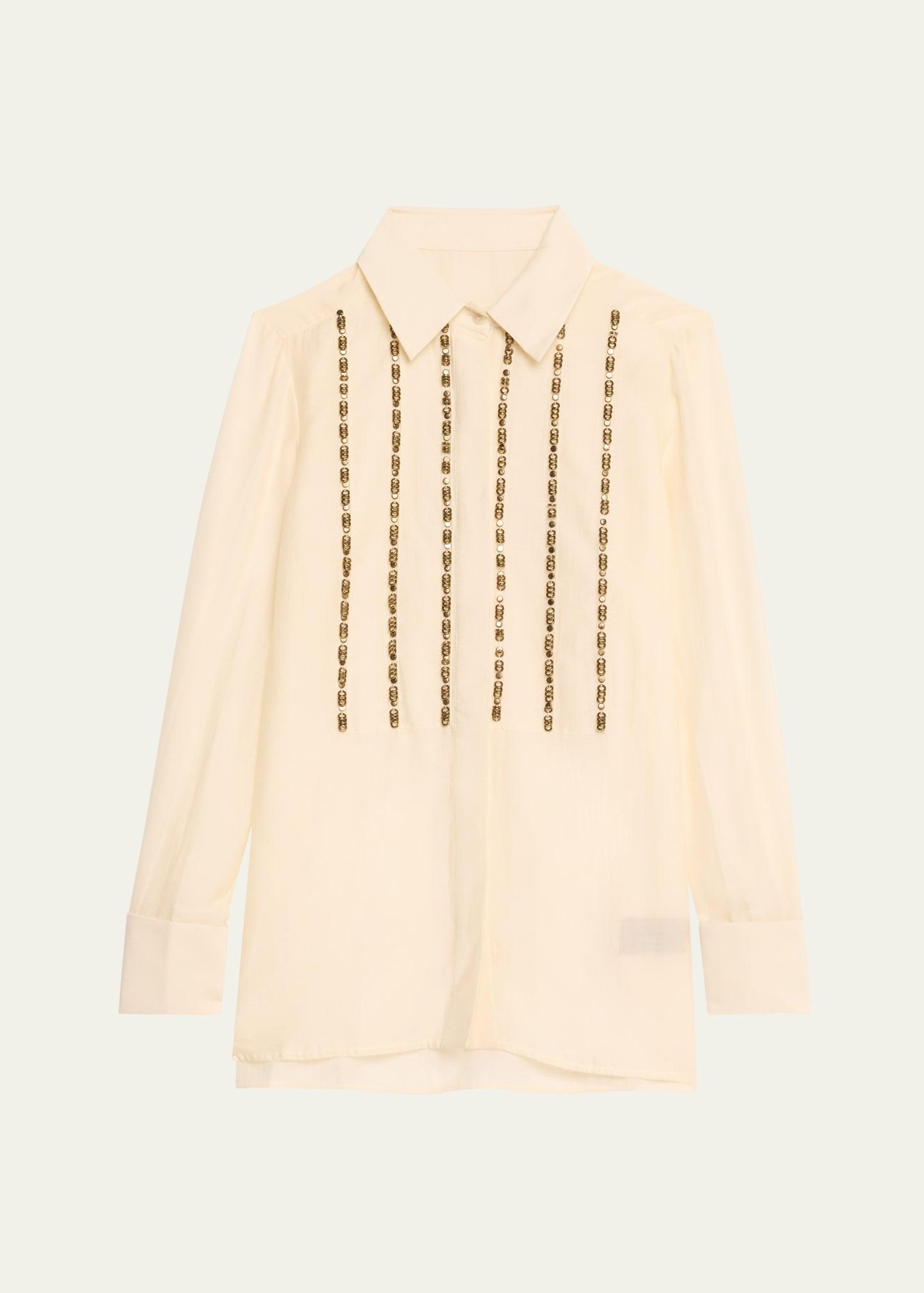 stripe sequined blouse