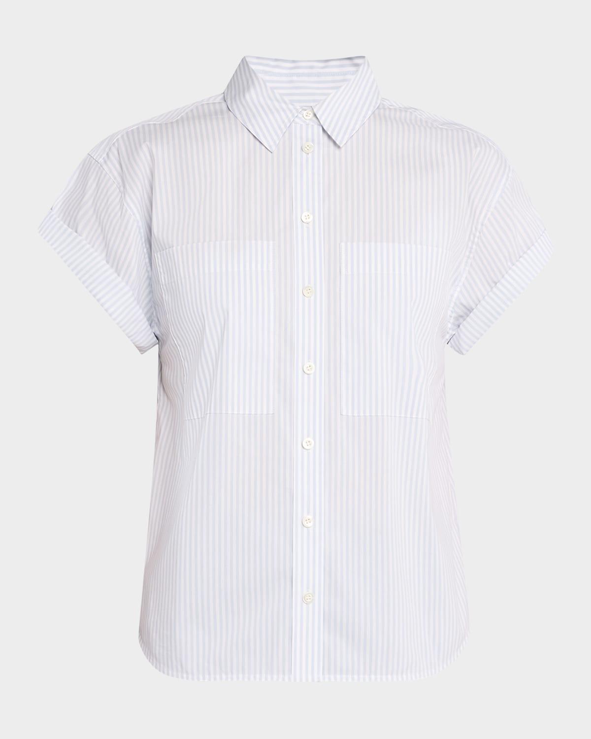stripe short-sleeve button-front shirt