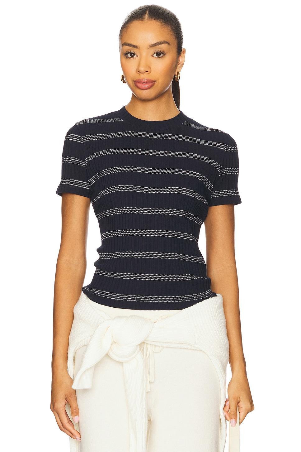 stripe short sleeve crew tee