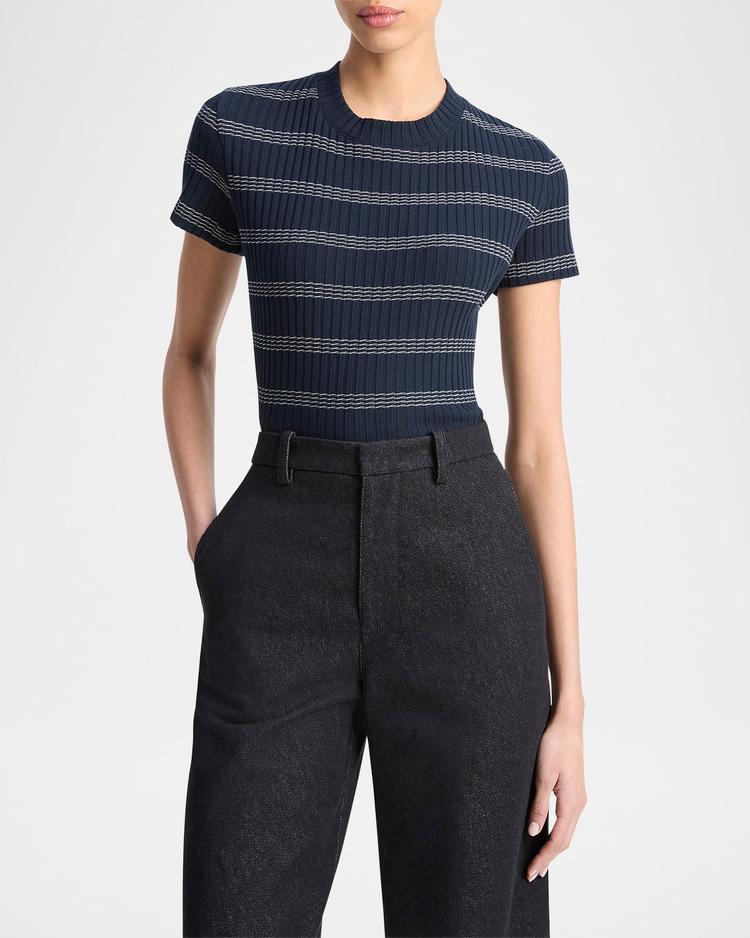 stripe short-sleeve crewneck tee