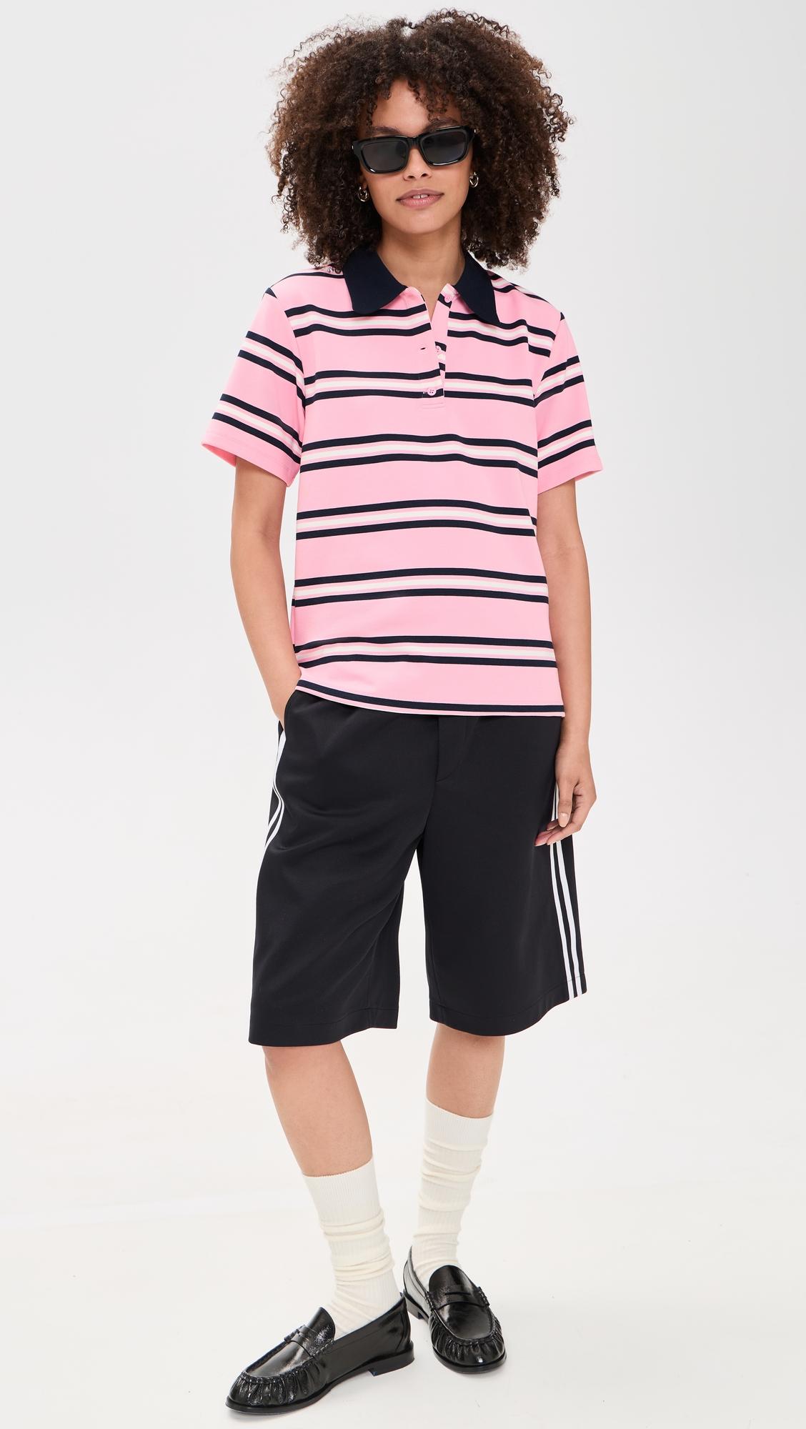 stripe short sleeve knit top