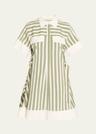 stripe short-sleeve shirt dress