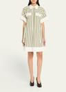stripe short-sleeve shirt dress
