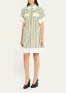 stripe short-sleeve shirt dress
