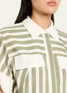 stripe short-sleeve shirt dress