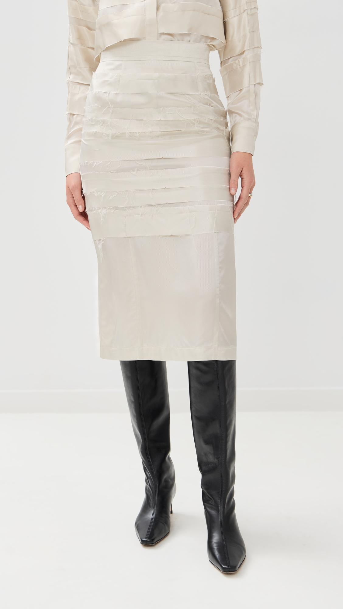 stripe viscose skirt