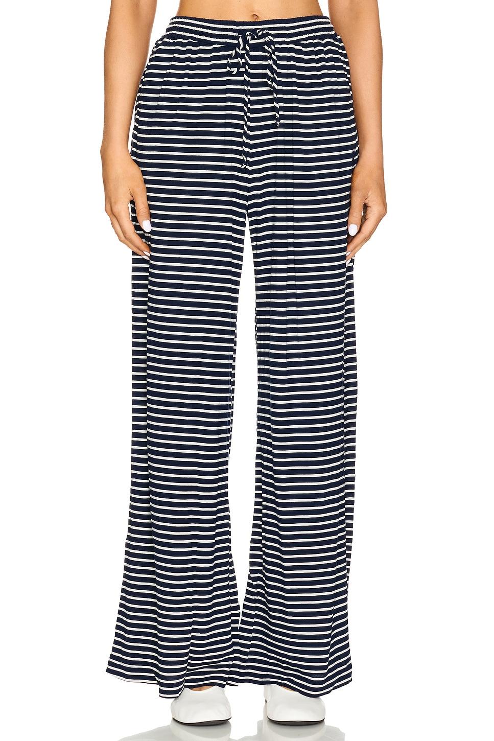 stripe wide leg pant