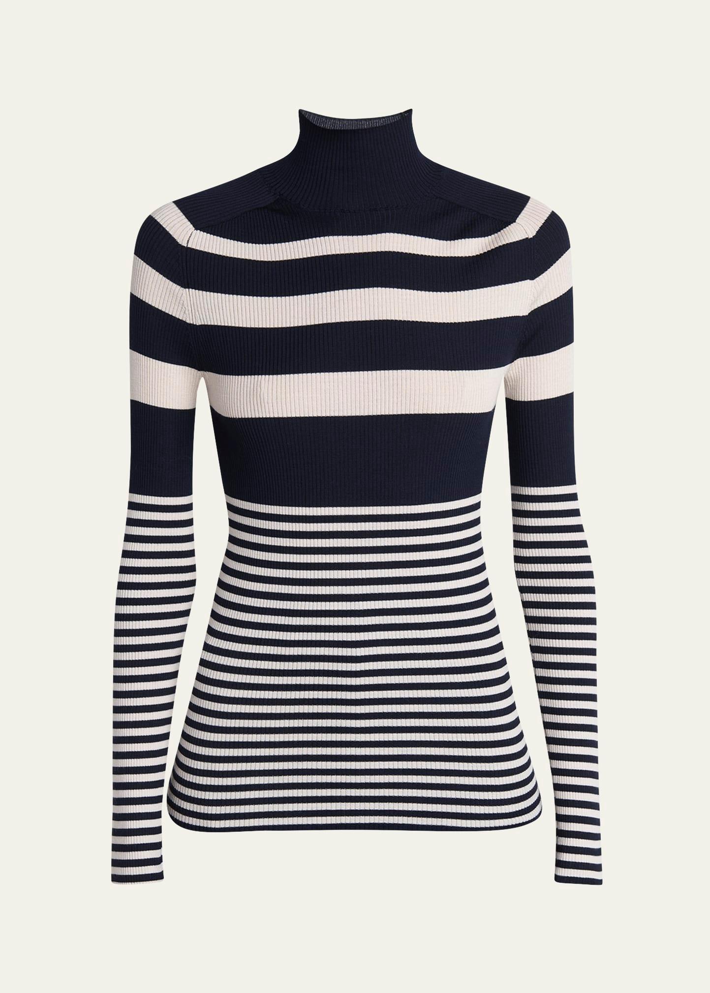 stripe wool turtleneck sweater