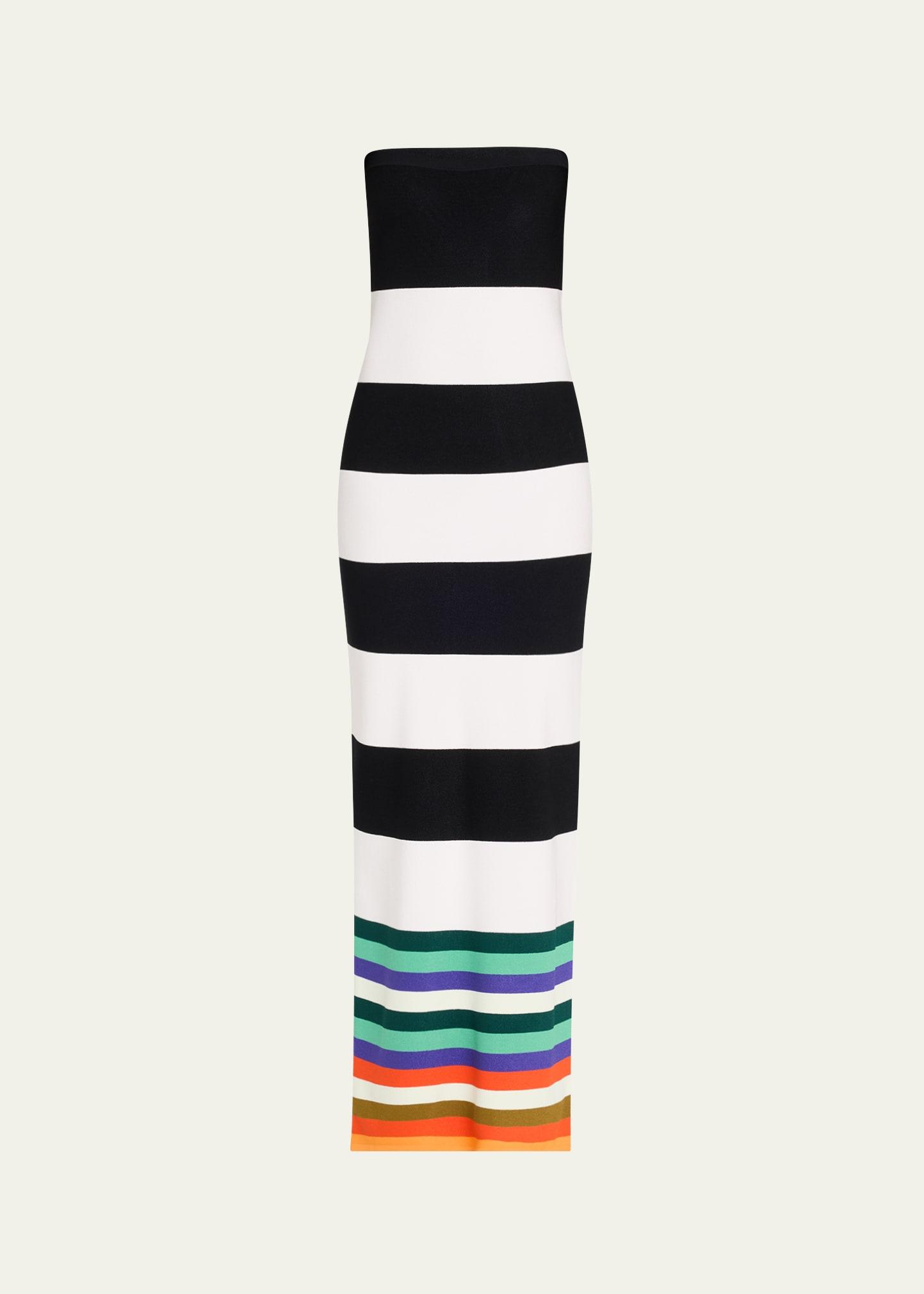 striped bodycon maxi dress