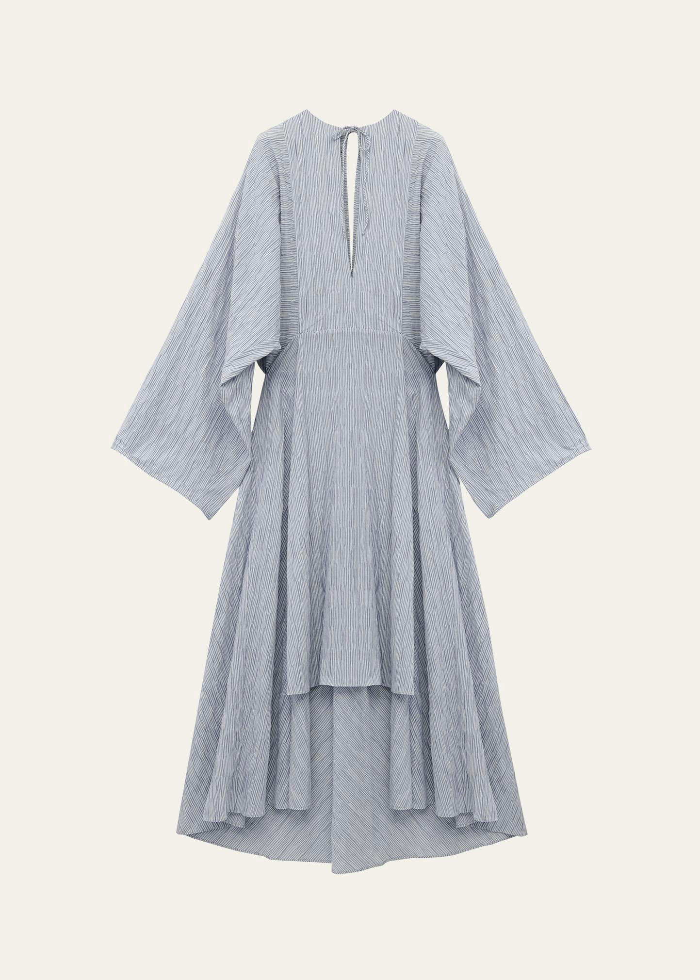 striped cape sleeve caftan dress