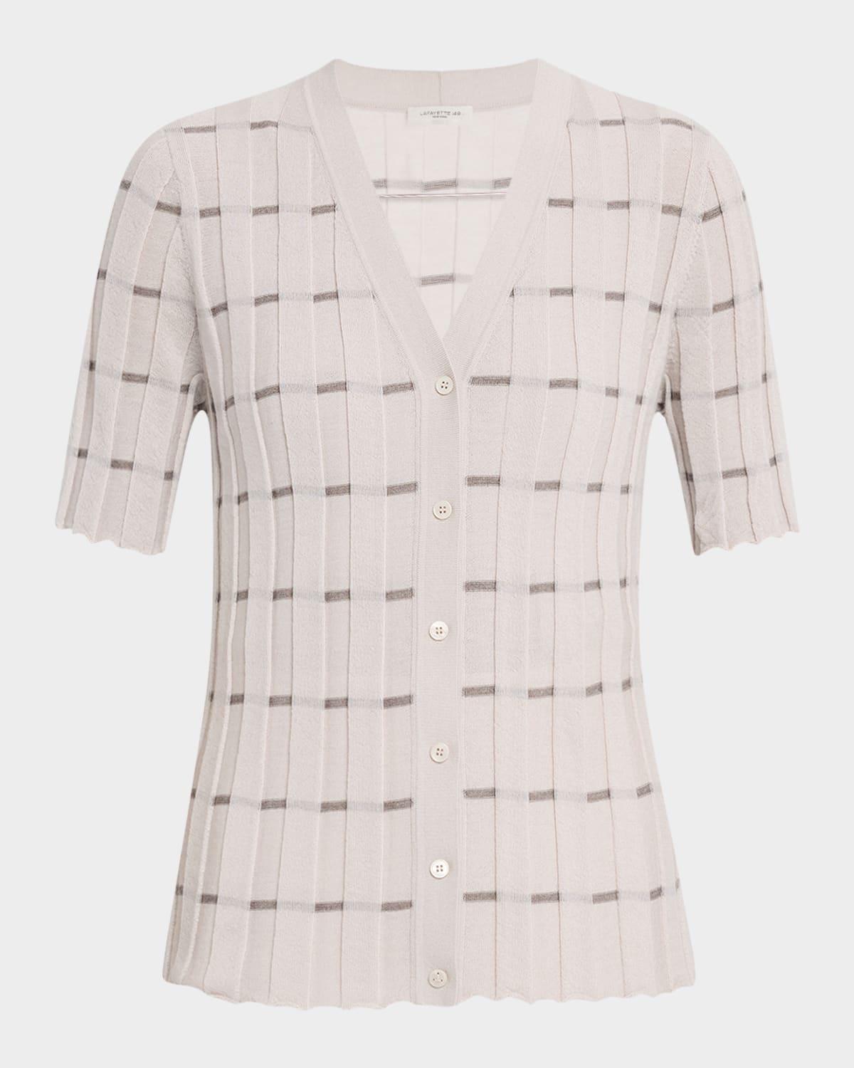 striped cashmere rib cardigan